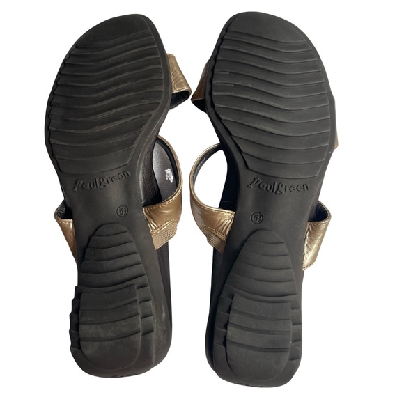 Paul Green Tan Patent Leather Strap Sandals. Nice. Size 8 - Picture 4 of 8